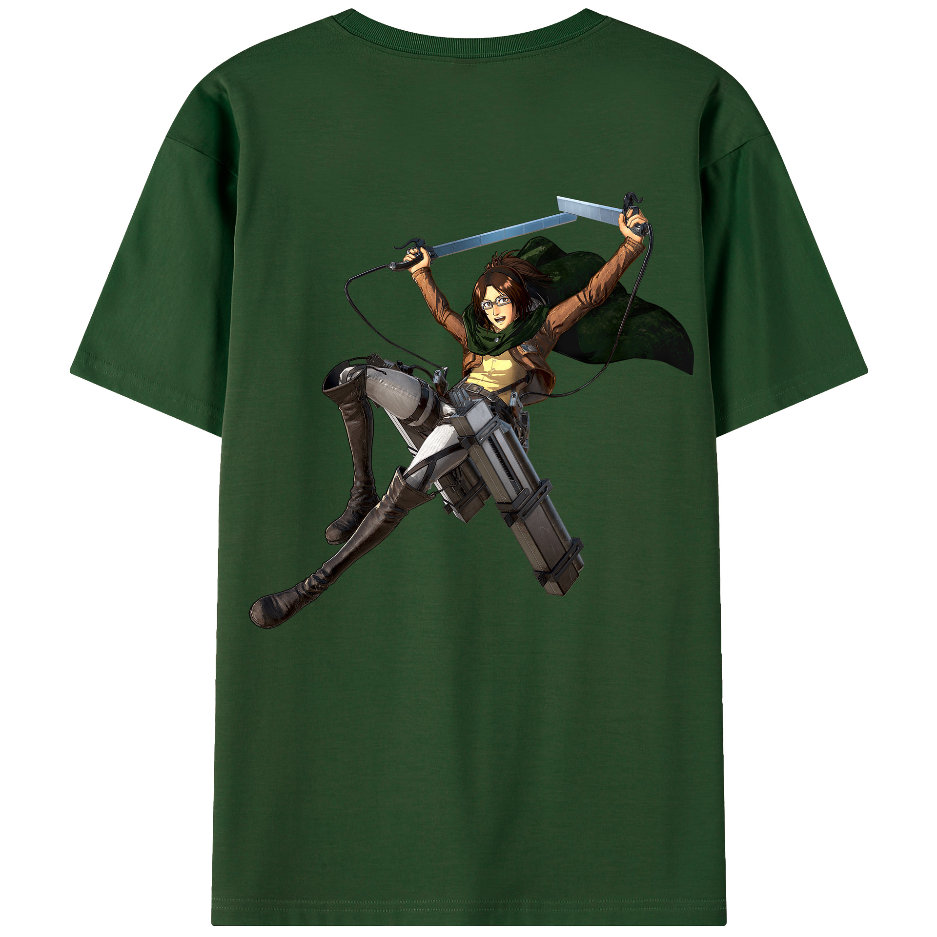 （画像用） 進撃の巨人 ハンジ·ゾエ Attack on Titan Hanji Zoe 綿100％半袖Tシャツ（背面プリント）
